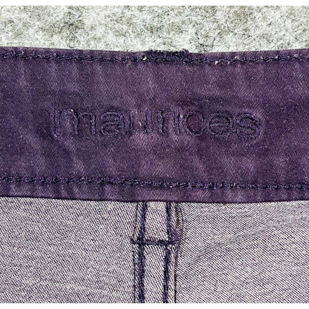 Maurices Jeans Women L Long Plum Purple Slim Fit Stretch Casual Chic Office - Picture 7 of 12